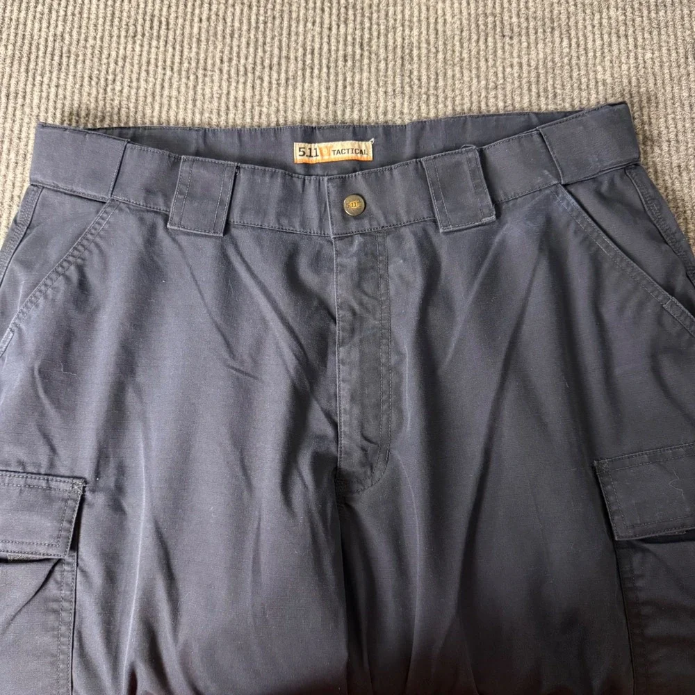 5.11 Tactical Mens Cargo Pants Navy Blue Ripstop Work Trousers XL Regular